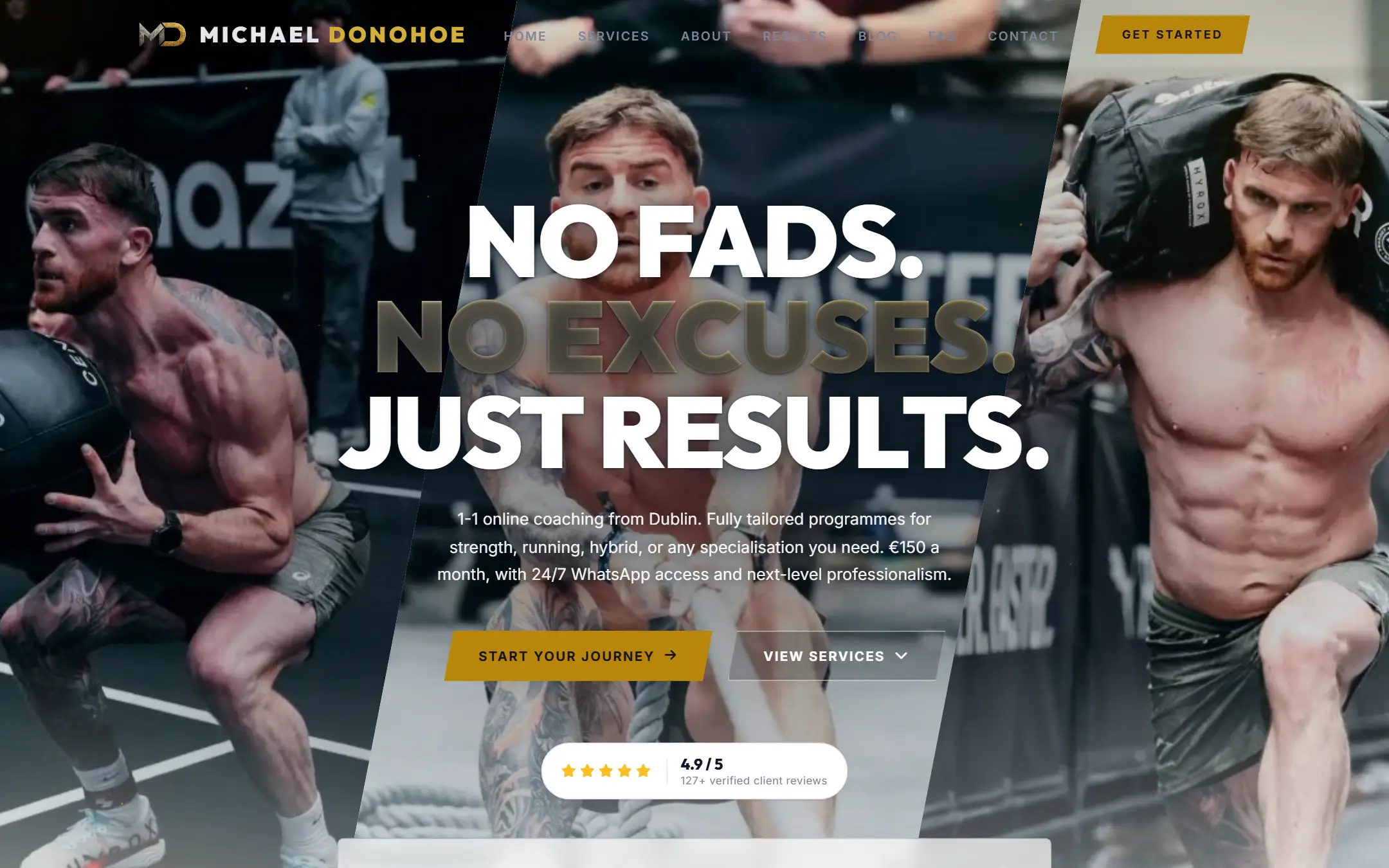The Micheal D Coaching website, built by Hyrozen