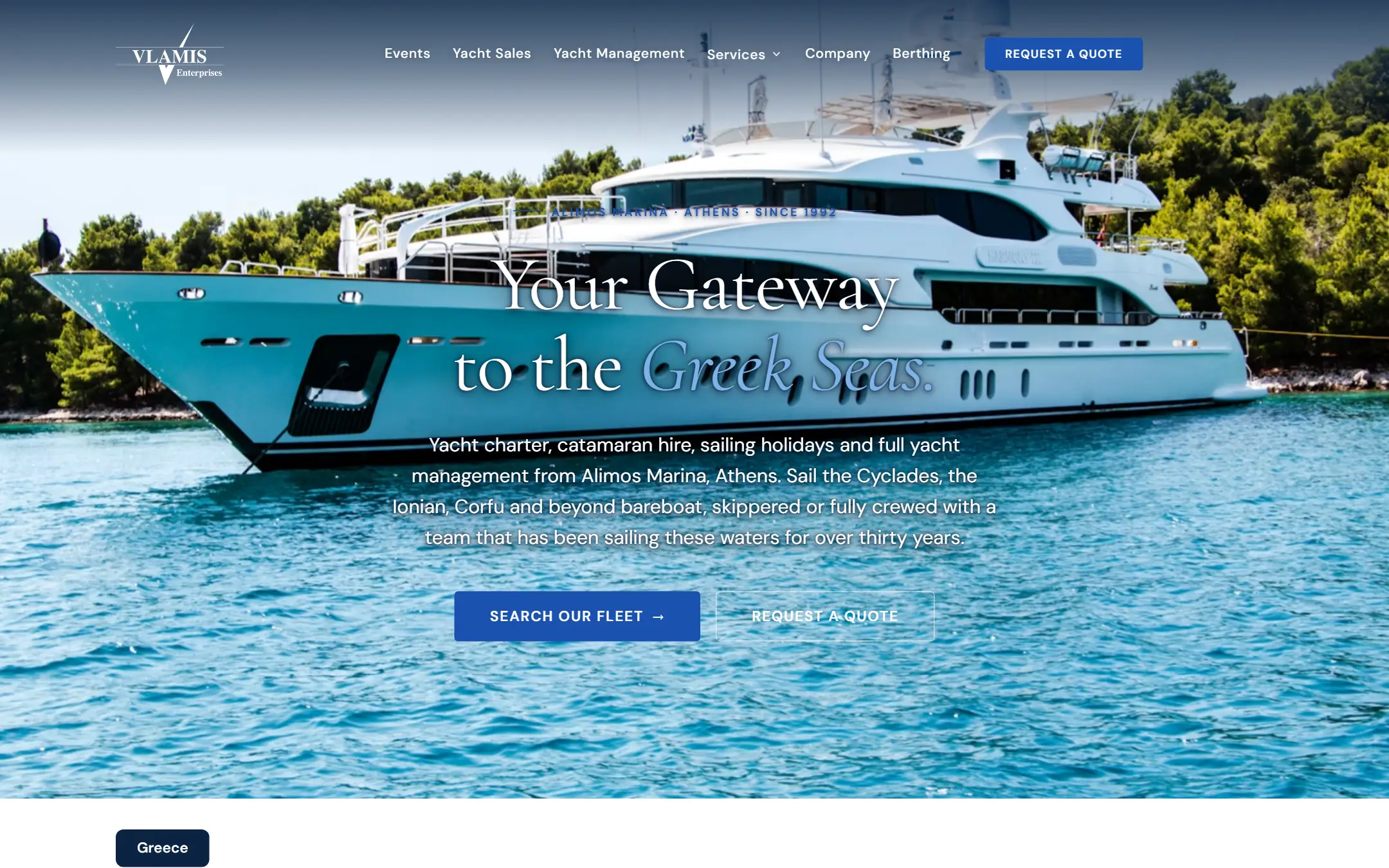 The Vlamis Enterprises website, built by Hyrozen