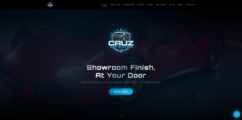 Cruz Detailing website shown on desktop and mobile